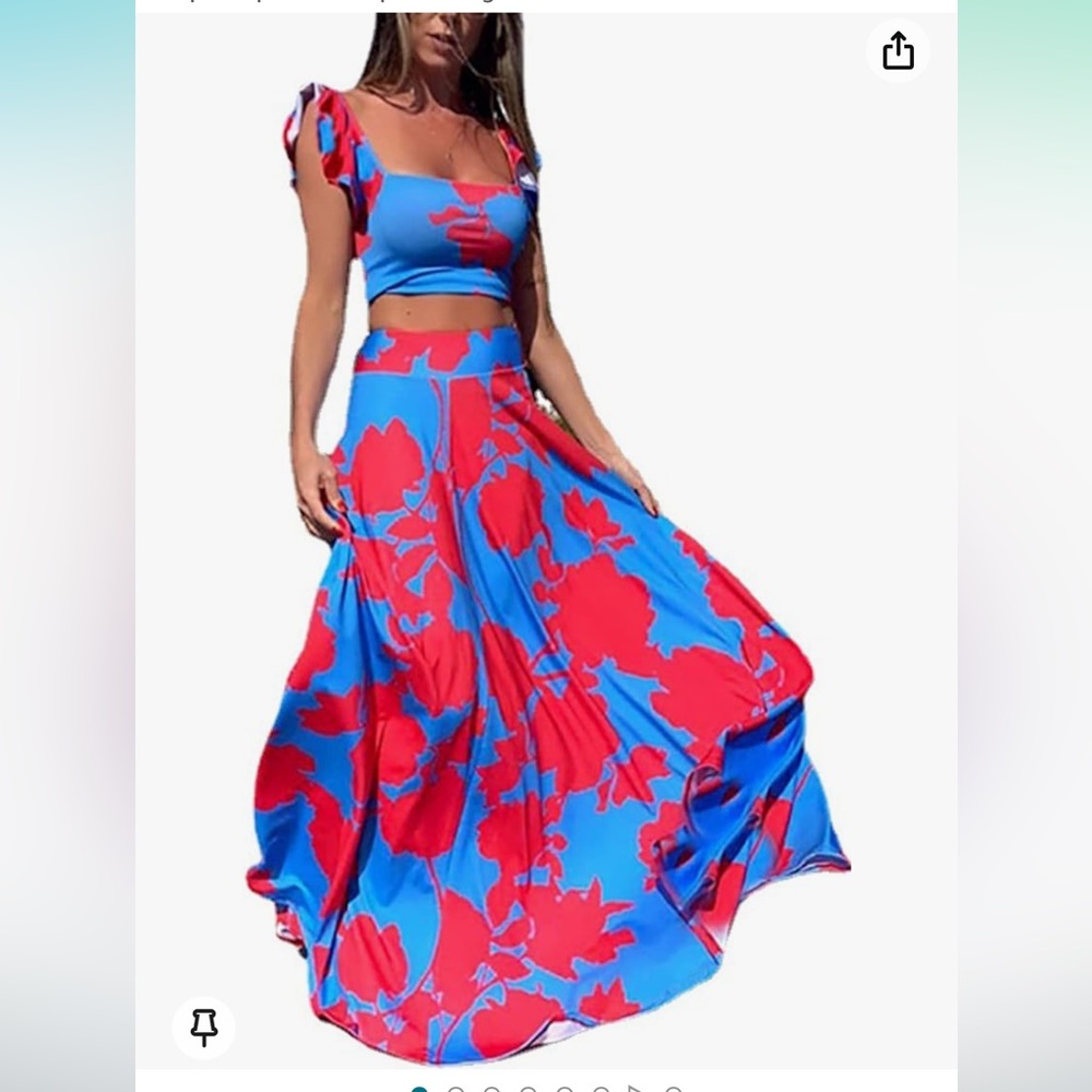 Two piece maxi skirt and crop top